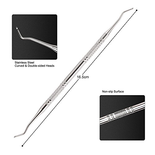 Anself Dual-Kopf Eckenheber Excavator für Maniküre & Pediküre aus Edelstahl - 3