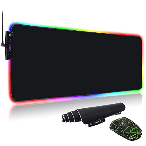 Amorus Tapis de Souris Gaming sans Fil Mauspad mit Maus