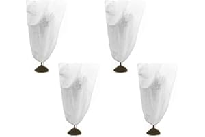 EBKCQ Housses de Protection pour Plantes, 4pcs Voile Hivernage Plante, Réutilisable Housse Hivernage Plante, Housse Dhivernage, Protection Plantes Hiver avec Cordon,100 x 80CM
