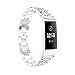 Produktbild Muium Armband,Edelstahl-Kristallarmband Smart-Uhrenarmband für Fitbit-Ladung 3 Ersatzarmband aus massivem Edelstahl für Fitbit Inspire (F)