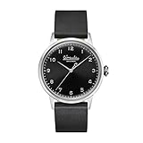 CIRCULA Elegante & Zeitlose Uhr | Swiss Made | Ronda Quarzwerk | Unisex Uhr mit Lederarmband | Minimalistisches Vintage Design (Schwarz)