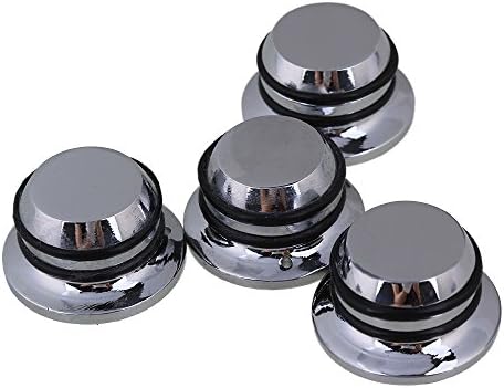 Yibuy 25 x 14mm Silver Chrome-Plating Zinc Alloy Guitar Speed Control Knobs Set of 4