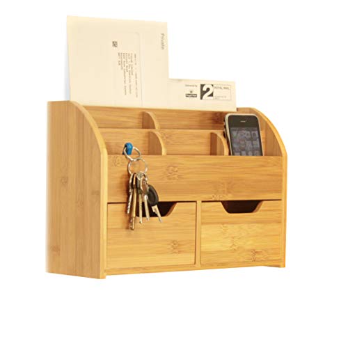 Bambus Wandablage Briefhalter Wandboard Briefablage, Tisch-und Wandorganizer