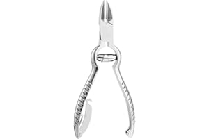 Beugo cortaúñas, Pinzas cortaúñas para uñas espesas, Alicates de pedicura, doble traducción de acero inoxidable, Profesional, Herramientas Para Uñas Encarnadas, tijeras uñas pies, 13.4 cm, Plateado