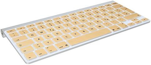 Jewado® Silicone Keyboard Protector Cover for MacBook, Air &amp; Pro 13 15 17 Air 13 Inch, with EU/US Enter (German, Russian, English, Russian, English, Arabic, Clear) gold Deutsche-QWERTZ (EU-Enter)