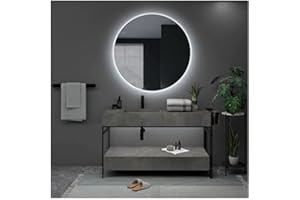 MICE COLLECTION Ledimex - OPOR001/60, Specchio LED da bagno, retroilluminato, rotondo, serie Oporto, varie misure disponibili (60 cm)