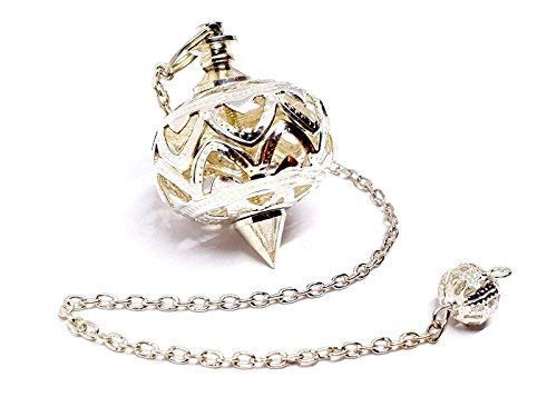 Eclectic Shop UK Divination Pendule Métal Cage Pendule Précis Divination Radiesthésie Superbe Orné Bagged Cadeau