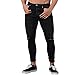 Produktbild Banbian Herren Jeans Denim Hose Slim Fit Skinny Destroyed Stretch Sporthose (M, Schwarz)