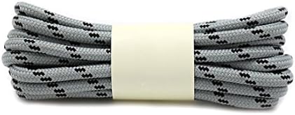 YaToy Round Anti-slip Outdoor Hiking Climbing Shoelaces Boots Replacement Cord Light Gray and Black