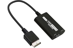 Jerilla Konwerter PS1 PS2 na HDMI Upscaler 1080P, Kabel Przejściowy z PS2 na HDMI RGBS-YPbPr/16:9-4:3 Konwerter Wideo Audio + Kabel do Konsoli PS1/PS2, HDTV