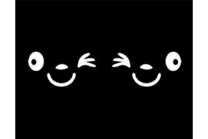 NewTeam - Autocollants pour rétroviseurs de voiture, motif smiley clin d’œil, amusants, mignons et joyeux (Blanc)