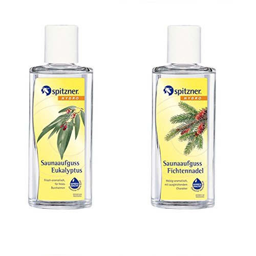 Spitzner 2 Düfte Eukalyptus und Fichtennadel Saunaaufguss mit je 190ml
