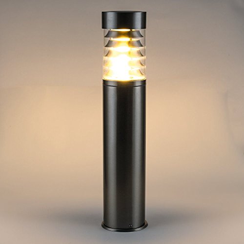 LED Standleuchte, 45cm, Pollerleuchte, Wegleuchte, Sockelleuchte, Gartenleuchte, Außenleuchte, Edelstahl, IP44, E27-230V (Form:S17) (Warmweiß) - 2