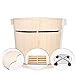 Produktbild GFDS Pediküre Becken Wanne Fußbad Barrel Massivholz Keine Farbe Binauraler Griff Hohe Qualität Fußbad Barrel Massivholz Fuß Badewanne Erwachsene Holz Fuß Pediküre Bad Barrel Haushalt Fußbad,L-Massager