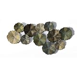 Material: metal. Inhouse - Círculos de Quemador de Sol con Acabado Mate, Metal Extra Grande, Escultura de Pared para decoración y Colgar