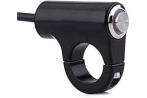 Keenso Motocyklowy przełącznik kierownicy 7/8" 22 mm wodoszczelny stop aluminium, przycisk, wł./wył., kolor czarny