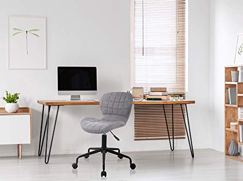 UsineStreet Chaise de Bureau Lina en Tissu Gris