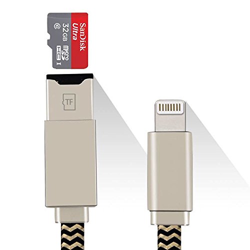3in1 kartenleser für iPhone, iPad, PC und Mac. Intelligentes Design mit Anschlüssen für high-speed Lightning und USB. Für das leichte Wechseln von Speicherkarten sind Einschübe für MicroSD. - 4