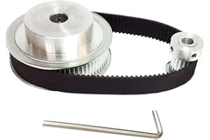 BZCEMIND Zahnriemenscheibe GT2 60 Zähne 20 Zähne 8 mm 5 mm Bohrbreite 6 mm Aluminium Timing-Riemenscheibe mit Breite Länge 200 mm Gürtel mit Schraubenschlüssel,20-60T W6 B8