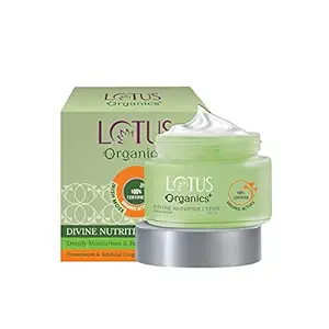 Lotus Organics+ Divine Nutritive Face cr?me SPF 20 For Radiant Skin ? Oil Free,100% Certified Organic Irish Moss extracts, Natural face cream for women, 50 gm