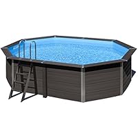 Gre kpcov80 Framed Oval Pool Blue, Brown above Ground Pool – Piscina sobre suelo (Framed Pool, oval, Blue, Brown, Steel, 5000 L/H, 180 W)