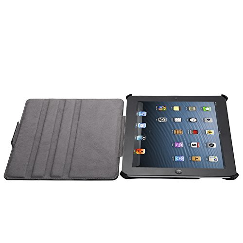 EasyAcc® PU Leder Tasche Smart Cover für Apple iPad 4 /the New iPad 3 Case mit Multi Ständer Auto Sleep Wake up Funktion (PU Leder, Schwarz) - 3