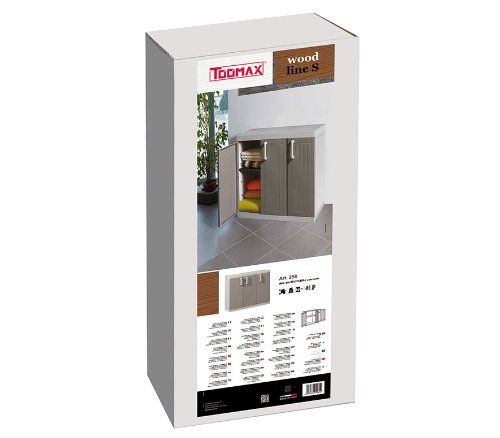 TOOMAX Z258R025 Kunststoffschrank Wood Line S, Tief, 3 Türen – Art 258, grau - 3