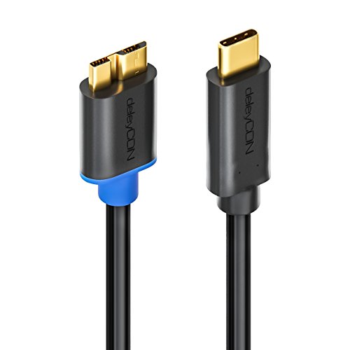 deleyCON 1,5m USB Kabel / Stecker Typ 3.1 / C auf micro USB / USB 3.0 Speed 5 Gbit/s / Ladekabel Datenkabel / für z.B. Smartphone / Tablet / Notebook / Ladegerät – Schwarz - 3