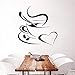 Produktbild WWYJN Wall Vinyl Decal Sticker Removable Coffee Aroma with Love Home Design Kitchen Decor Wall Sticker Decor Coffee Aroma Decal Gray 57x57cm