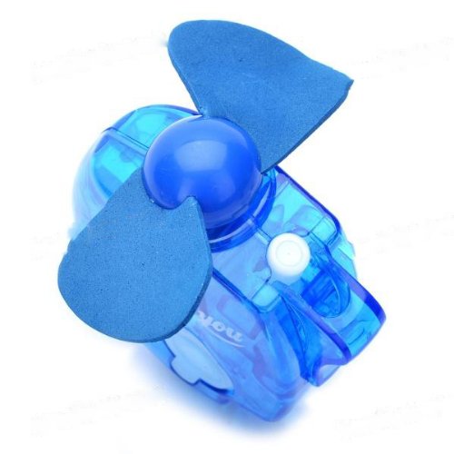 BestOfferBuy Mini Ventilator Wasser Sprühend Kühl Batterie Betrieben Blau - 3