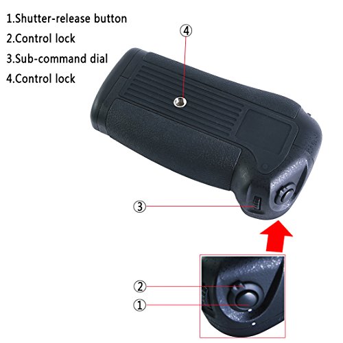 DSTE Multi-Puissance Vertical Batterie Poign  e Titulaire pour Nikon D700 D300 D300S D900 DSLR Cam  ra comme MB-D10