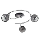 ampolleta led gu10 9w Incluye Bombilla. EGLO 31007 foco Foco de superficie Negro, Plata GU10 LED 9 W A+ - Punto de luz (Foco de superficie, GU10, 3 bombilla(s), LED, 9 W, 3000 K)