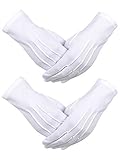 Suave de usar: este conjunto de guantes está hecho de algodón de nylon, transpirable, suave y cómodo de usar, y los guantes son de color blanco, clásico y general
