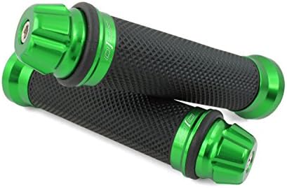 CNC Aluminum Handlebar Grips Kymco Sniper, Spacer, Yager, Sunboy, Super 8, Super, 9, Vitality (Dome Green)