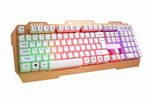 S keyboard Mechanical Feeling Rainbow Backlit Key Without Red Keyboard Wired Light Metal Keyboard,A