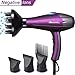 Produktbild Meshela Salon Haartrockner 2100 W, Leistungsstarke negative Ionen Haartrockner, AC-Motor Infrarot lärmarmer Fön mit Konzentrator, Diffusor und Kamm, Europäischen Stecker - Lila