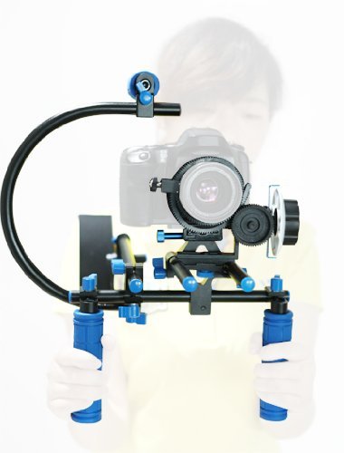 CamSmart   Universal film vid  o professionnel DSLR Kit cam  ra CAGE RIG   Top Handle   15mm en aluminium tige bloque plaque   Follow Focus   Matte Box pour DSLR DV cam  scope comme le Canon 500D 550 60 D 50 D 40 D 5D  5D 2 5 3 1Ds  Nikon D700 D300 D90 D7000 D5000 D3100 D3000  Fuji  Olympus  Pentax SLR DSLR et ainsi de suite  CAGE SET F 