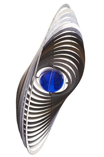 A2003 - steel4you hochwertiges 3D Windspiel aus Edelstahl mit Glasperle - Kreis 15cm x 15cm - made in Germany