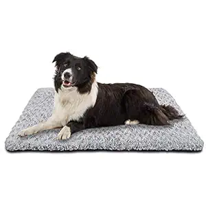 SIWA MARY Dog Bed Crate Pad Mat 30/36/42 in Anti Slip Washable Mattress Pets Kennel Pad for Large Medium Small Dogs Sleeping (30-inch, Grey)