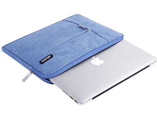 MOSISO Laptop Hülle Sleeve Tasche Denim-Stoff für 15-15,6 Zoll MacBooks, Laptops Farbe: Blau - 4