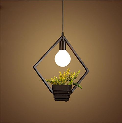 WD Modern Minimalist Geometric Iron Plant Flower Pots Chandelier Restaurant Clothing Store Green Planting Bookstore Decoration Meal Hanging Lights , C,C