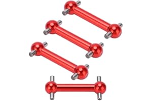 SUNGOOYUE Juego de Eje de Transmisi¡§?n de Hueso de Perro, 4 Piezas de Eje de Transmisi¡§?n de Hueso de Perro de Aleaci¡§?n de Aluminio para Tamiya TT01 TT02 RC Car Upgrade Parts(Rojo),tt02