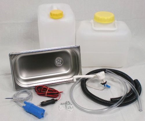 Preisvergleich Produktbild 12V Wasseranlage Imbisswagen Verkaufsanhänger Campingküche Bausatz Spüle 325x176x100 Comet Novo weiß (ad-ideen)