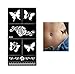STENCILS TEMPLATE TATTOO Butterfly Flower Bird Designs Set of 2 Sheet - single use S254 255 - suitable for Henna Tattoo Glitter Tattoo and Airbrush Tattoo