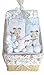 Baby Basket Gift Set 0 - 3 Months - Toy, Wrap, Bodysuit, Trousers, Bootees, Bib, Wash & Burp Cloths Blue Puppy Dog