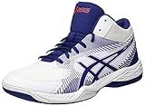 Abriebfeste Außensohle ASICS Herren Gel-Task MT Volleyballschuhe, Weiß (White/Blue Print 100), 45 EU