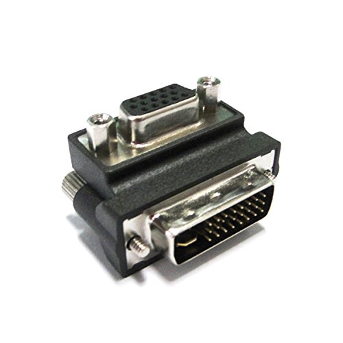 ULIAN VGA zu DVI HDB15 weiblicher DVI öffentlicher Projektionsadapter 90 Grad Anzeigenadapter