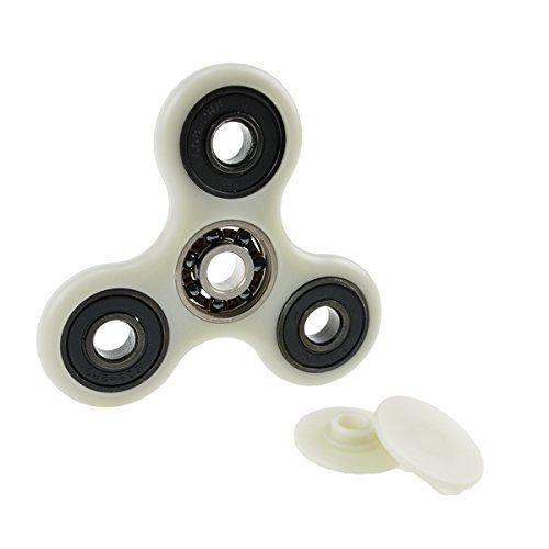 SunnySmile Tri-Spinner Fidget Hand Spinner Toy Stress Reducer EDC Focus Relieves Anxiety and Boredom for Kids & Adults - Best Stress Reducer Relieves ADHD Anxiety and Boredom Ceramic Bearing (White)