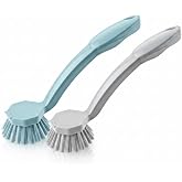 2'li Set Pratik Lavabo ve Bulaşık Fır&ccedil;ası &ndash; 23 cm Ergonomik Uzun Saplı, Dayanıklı Kıllar &ndash; Mutfak ve Banyo Temizlik Fır&ccedil;ası S