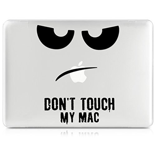 kwmobile Crystal Hülle für Apple MacBook Air 13″ (ab Mitte 2011) Hard Case – dünne durchsichtige transparente Schutzhülle Cover Tasche Don’t touch my Mac Design Schwarz Transparent - 2